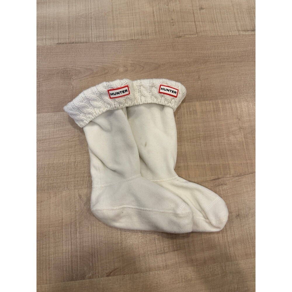 Hunter Boot White Knit Liner Insert Socks - Size kids XL